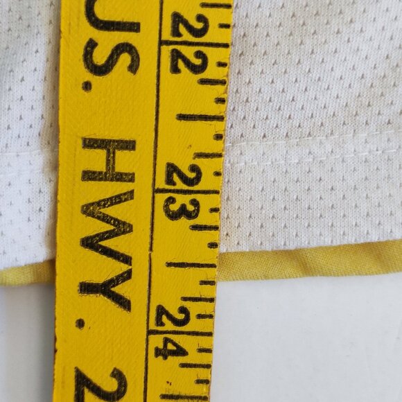 Nike active wear / athletic racer back tank top white yellow stripes women's M - Picture 10 of 10